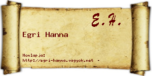 Egri Hanna névjegykártya